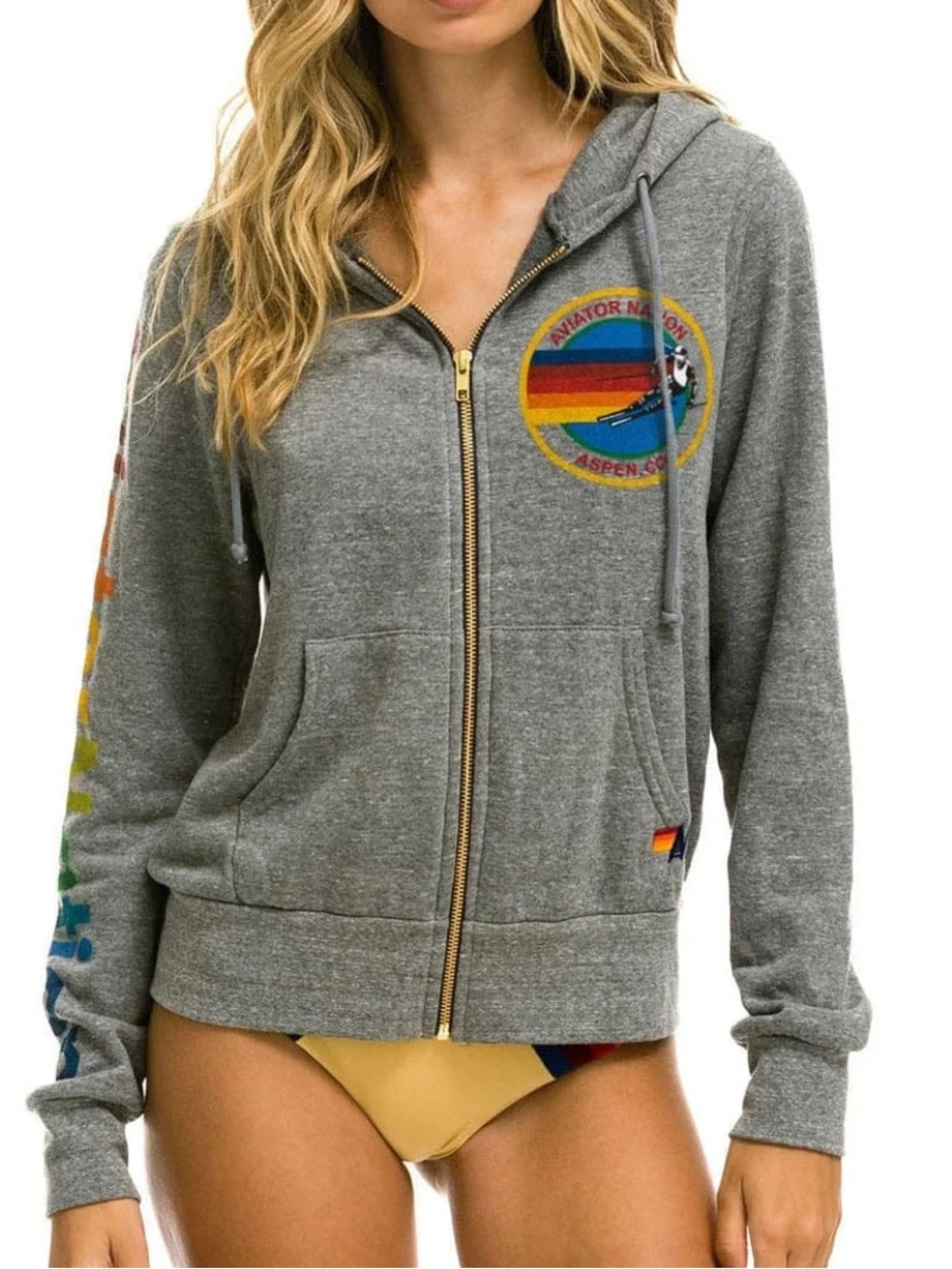 AVIATOR NATION ASPEN HOODIE - HEATHER
GREY size Medium